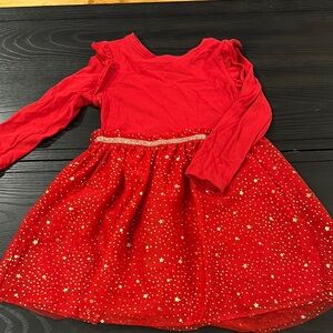 Cat & Jack Red Sequin Puff Sleeve Sundress